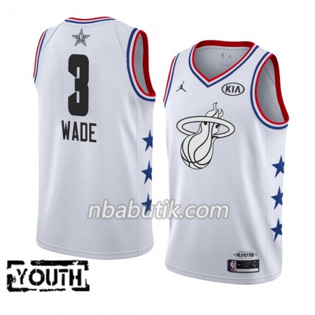 NBA Børn Trøje Miami Heat Dwyane Wade 3 2019 All-Star Jordan Brand Hvid Swingman NBA Børn Trøje Miami Heat Dwyane Wade 3 2019 All-Star Jordan Brand Hvid Swingman